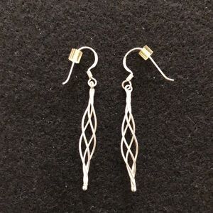 Elegant! Sterling Silver Swirl Drop Earrings